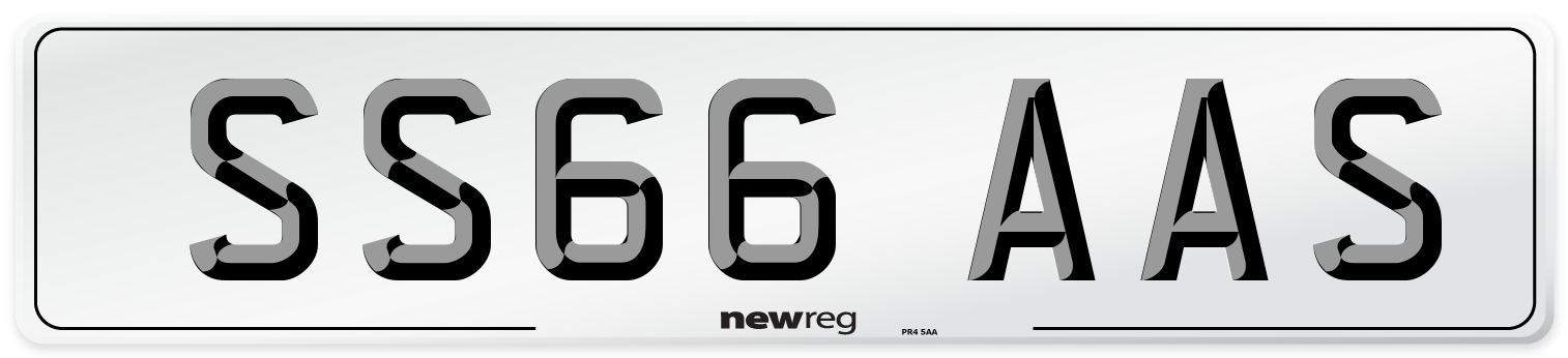 SS66 AAS Number Plate from New Reg